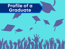  Picture of graduate silhouettes throwing their hat up in the air