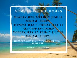  Summer Office Hours