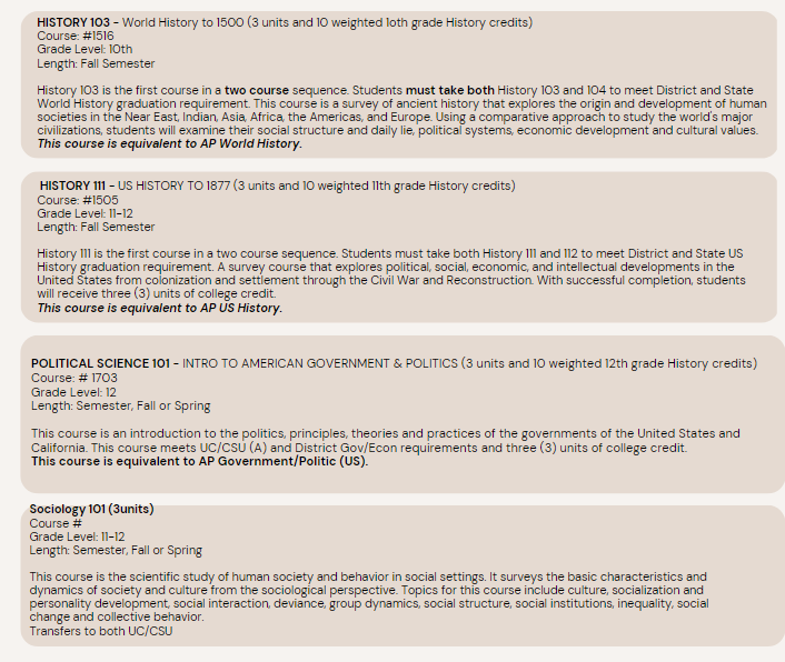 MSJC Annex / Fall Course Description